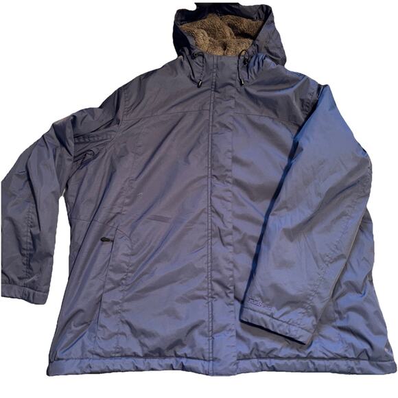 LL Bean Winter‎ Warmer Jacket 3x Sherpa Fleece Lined Coat Plus Size Navy 271138 - Picture 10 of 11